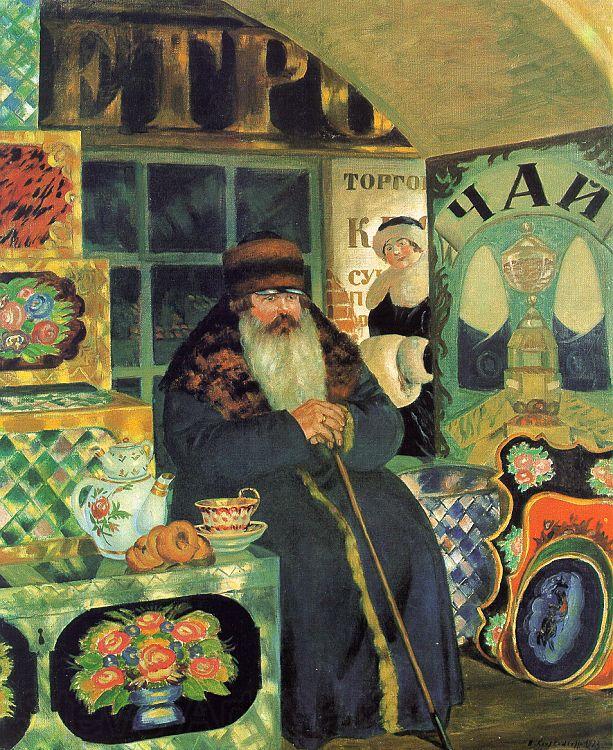 Boris Kustodiev Merchant Chest Maker Norge oil painting art